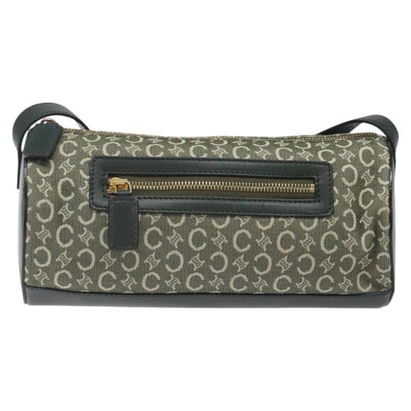 CELINE C Macadam Canvas Shoulder Bag Green Gold - Picture 2 of 12